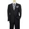 Santori By Zanetti Navy Blue With Dotted White Pinstripes Super 140's Wool Suit HA00224